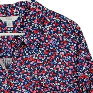 Croft & Barrow Womens Retro Cherry Pinup Button Up Shirt XXL Blouse Top Navy